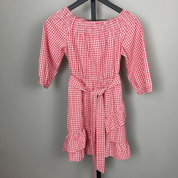 Luvalot Gingham Ruffle Dress Red 6 - Picture 1 of 5